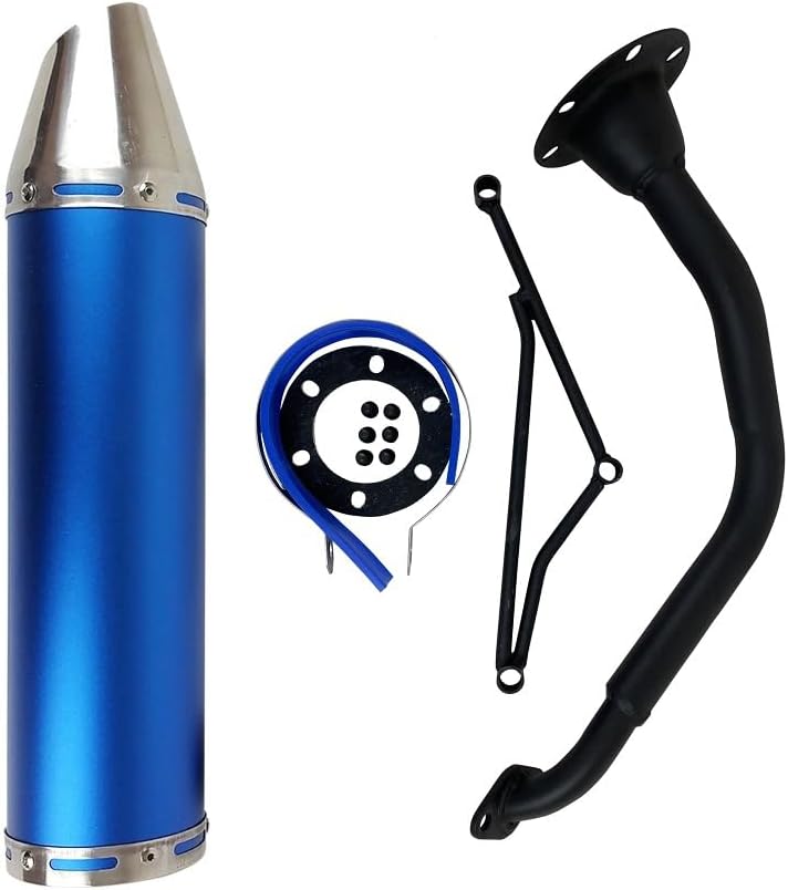 RedCap High Performance Muffler Exhaust System for 125cc 150cc GY6 Scooter Moped TaoTao Kymco Vitacci Benelli Beast 150 Upgrade for 152QMJ 157QMJ Engines (Blue) - Image 1